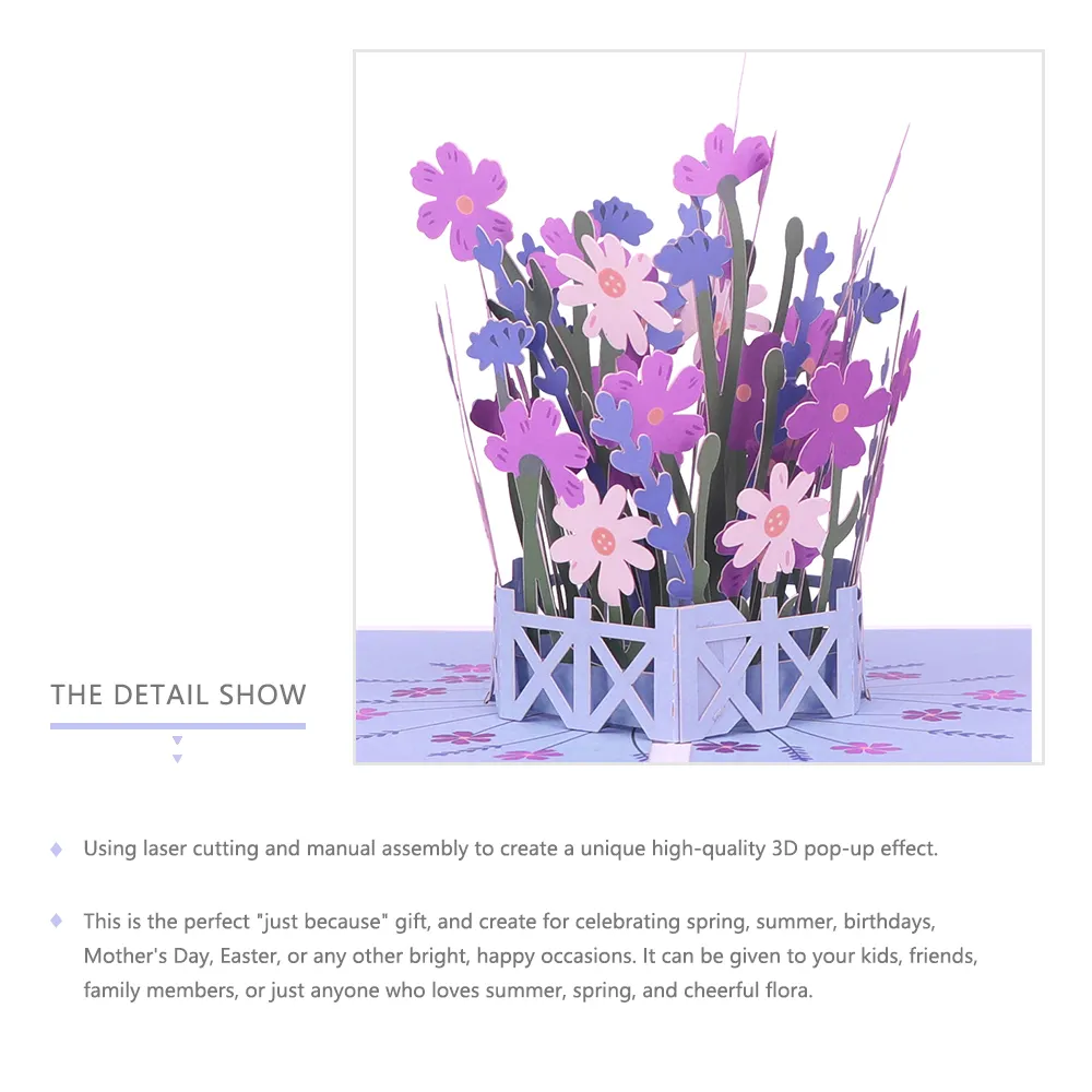 Stampa Offset bel Bouquet di carta regalo arte regalo fiore personalizzato Pop Up carte regalo bouquet biglietto di auguri