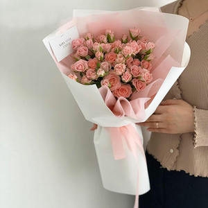 Bouquet de fleurs en fil doux et léger, visage de brume coréenne, emballage en <span class=keywords><strong>gaze</strong></span> doublé de matériel de fleuriste en <span class=keywords><strong>gaze</strong></span> - Product Image 4
