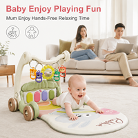 Tapis musical multifonctionnel et trotteur pour bébé, couverture éducative précoce pour ramper, pour enfants et tout-petits
