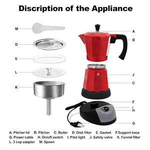 Cafetière électrique à expresso, cafetière à moka - Product Image 4