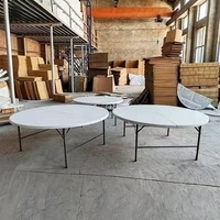 Table pliante portable en plastique - Tables pliantes robustes rondes et rectangulaires pour la maison, le camping et les fêtes en plein air