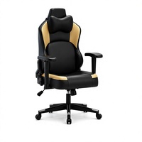 Chaise de bureau et gaming double usage certifiée CE, vérin à gaz classe 3, hauteur réglable, inclinable, anti-bruit, en cuir PU, base en acier