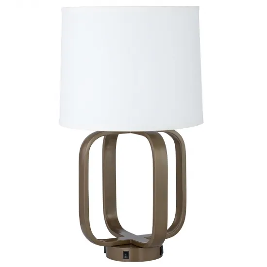 Hotel Brass table lamp Marriott Hotel desk lamp for white fabric linen shade