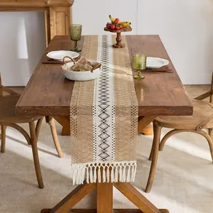 1 pz Runner da Tavolino Stile Boho, Decorazione Rustica per la Casa in Stile Rustico per Soggiorno, Runner Intrecciato per Comò - Product Image 2