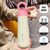 Aikeyi 304 Stainless Steel Vacuum Insulated Portable 450ml Cangkir Ramah Lingkungan dengan Isolasi Termal 6-12 Jam Desain Bunga Lucu untuk