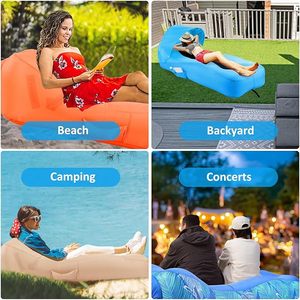 Chaise longue gonflable avec tente pare-soleil, canapé gonflable imperméable, chaise de camping, hamac pour la randonnée, la cour - Product Image 3