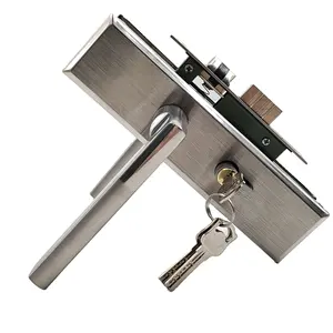 front panel hotel bathroom tubular lever door handle door lock china stainless steel bedroom door lock