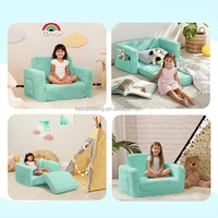 Mini canapé confortable vert sauge moderne, fauteuil enfant, chaise personnalisée, canapé 2-en-1 pour enfants, mini canapé en mousse convertible