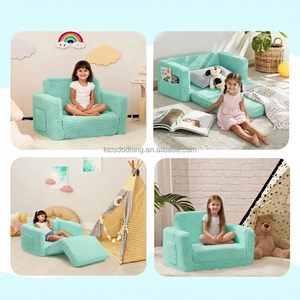 Fauteuil enfant 2-en-1 en polaire vert sauge, <span class=keywords><strong>canapé</strong></span> mini moderne confortable, chaise personnalisée <span class=keywords><strong>pour</strong></span> enfants, <span class=keywords><strong>canapé</strong></span>-lit en <span class=keywords><strong>mousse</strong></span> - Product Image 6