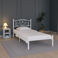Lit double en métal moderne de qualité, lit plateforme en métal robuste pour chambre à coucher, maison, hôtel, montage facile, mobilier moderne pour la maison