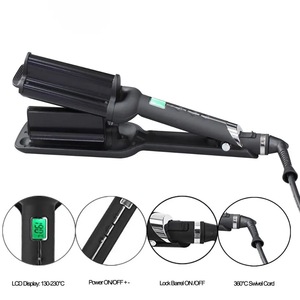 Pantalla LED Cerámica Eléctrica Rizador de Pelo Waver Profesional Gran Onda Profunda Triple Barril Rizador - Product Image 1