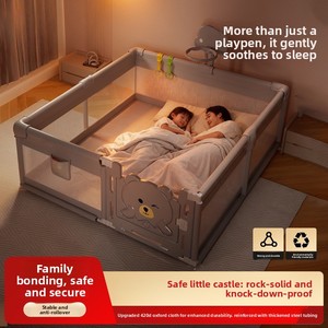 Valla de tela con patrón sólido para bebés y niños pequeños, ideal para el hogar, parques de atracciones, sala de estar y dormitorio. - Product Image 5