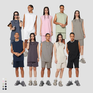 <b>Men</b> Boxy <b>Cropped</b> Quick Dry Ribbed Cotton Custom Print Logo Summer Singlet Sleeveless Sleeve T-shirts Sport Gym Vest Tank <b>Top</b> <b>Men</b> - Product Image 4