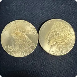 Non Magnetic Brass Metal Decorative Antique Morgan Coin 1907 Indian Silver Trade Dollar Commemorative Cheap Custom Coins