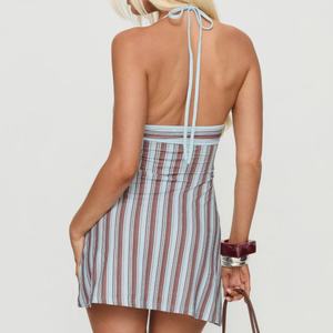 Vestido Casual Sexy de Moda para Mujer, Personalizado OEM, de Algodón Popelín Suave al Tacto, sin Espalda, Mini Vestido de Verano con Escote en V Profundo, Tipo Camisola para Fiesta - Product Image 2