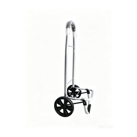 Chariot de courses utilitaire à trois roues, chariot monte-escaliers, pliable, léger, en aluminium anodisé, à rayures colorées, pour