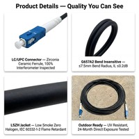 Câble de raccordement en fibre optique LC/UPC-LC/UPC G657A2 de 3,0 mm LSZH pour extérieur, longueur personnalisée, réseau télécom FTTH, fourni par l'usine SWOT