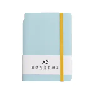 Cuaderno de viaje con encuadernación de colores para estudiantes, cubierta de pu A6 A7, mini cuaderno de bolsillo pequeño y portátil de promoción
