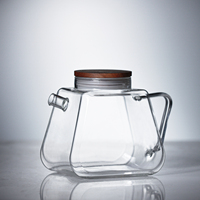 Bouteille d'eau en verre borosilicate grande capacité, résistante à la chaleur et au froid, compatible eau bouillante et réfrigérateur, pichet à large ouverture pour infuser le thé