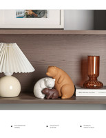 Ornements en céramique faits à la main, style Wabi-sabi, motif Famille de Trois Ours, ensemble multi-pièces, décoration intérieure artistique, luxe discret et apaisant