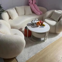 Petit fauteuil de salon en bouclette Teddy, fauteuil de détente, fauteuil d'appoint, rembourrage moderne, luxe, canapé simple, fauteuil de salon