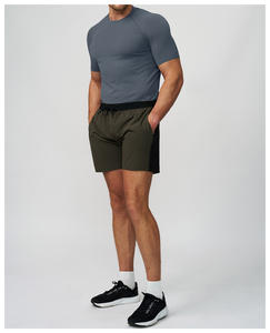 Ropa Deportiva para Hombre, Camiseta Deportiva Elástica de Manga Corta, Estilo Urbano, Cómoda, Cuello Redondo Personalizado, Sin Costuras, de Alta Calidad - Product Image 3