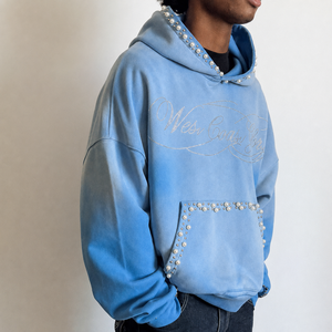 Sweat-shirt homme 100% coton, coupe droite, longueur standard, noir uni, 420 g/m², épaules tombantes, fermeture éclair intégrale en métal, délavage à l'acide. - Product Image 2