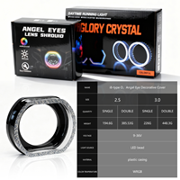 Couverture de lentille de projecteur LED pour phare de voiture en acrylique avec anneau halo LED 5D Crystal Angel Eye