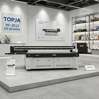Printer UV Flatbed Industri Kecepatan Tinggi 2500x1300mm dengan Kepala Gen6, CMYK+W+V, Pengeringan LED untuk Industri Periklanan