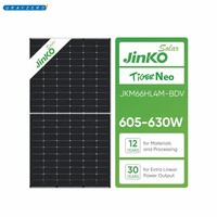 Module solaire bifacial demi-cellule Tiger Neo 605-630W avec double verre, type N, efficacité 22,72 %, boîtier de jonction IP68
