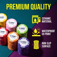 Jetons de poker en céramique écologiques et non toxiques de 12g, durables, 7 couleurs, style américain/européen, pour Texas Hold'em, lisses