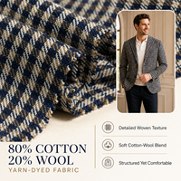 Fournisseurs de tissus – Tissu en molleton de coton teint en fil à carreaux Gingham pour costume homme printemps-automne – Échantillon gratuit – Tissu mélangé laine