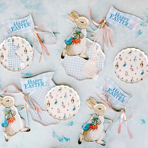 Paquete de Platos y Vasos de Papel para Postre con Diseño de Conejo de Pascua Estilo Ins de Damai, para Fiestas Infantiles de Pascua - Product Image 1