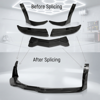 Kit de lèvres avant en plastique Haosheng Z06, aspect fibre de carbone, 5 pièces, pour Chevrolet Corvette C7 2014-2019