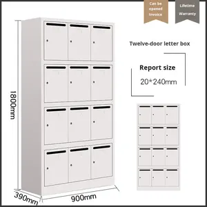 Kotak Surat Pintar Anti Hujan dari Baja Anti Karat, Kabinet Lantai Dinding Buatan Khusus Produsen untuk Area Perumahan & Vila - Product Image 6