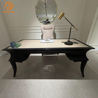 Ensemble en bois massif haut de gamme rétro de luxe personnalisable pour hôtel Mobilier de maison Appartement Vintage Loisirs Villa Table à écrire en marbre
