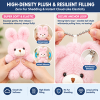 Mini porte-clés lapin mignon, ours en peluche doux, jouets de type animal en peluche, breloque de sac, pendentif de sac à dos pour enfants, filles, étudiants, cadeaux