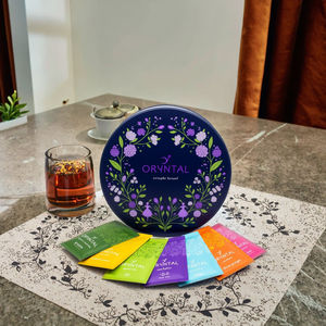 Coffret d'échantillons de thé aux herbes biologiques à formule personnalisée, 90 sachets |   6 saveurs sans caféine pour le bien-être quotidien et les cadeaux - Product Image 5