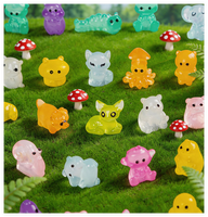 Großpackung Niedliche Cartoon-Mikrolandschaft Garten 3D Leuchtende Figuren Harz-Tierminiaturen Skulptur Figuren Überraschungstüte Kinderspielzeug