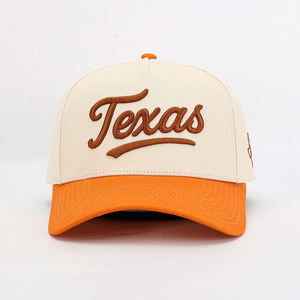 Casquette de baseball bicolore à 5 panneaux avec motif feuille, logo brodé 3D, unisexe, 100 % coton, tissu respirant et imperméable, simple boutonnage - Product Image 1