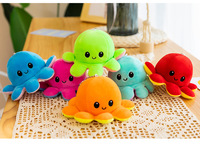 Haute qualité vente chaude dessin animé Flip réversible en peluche pieuvre oreiller animaux en peluche jouets mignon doux chiffon poupée en peluche pieuvre