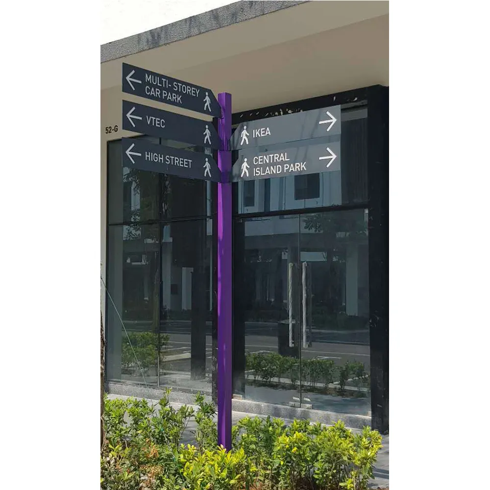 China Custom Directional Stainless Steel Way Finding Outdoor 3D Pylon Signage
