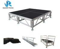 Support de DJ modulaire en alliage d'aluminium et contreplaqué certifié CE à faible coût, capacité de charge de 1000 kg pour concerts et événements