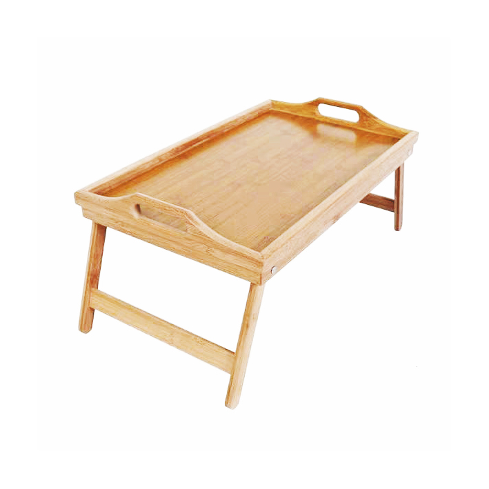 Деревянный бамбуковый поднос для завтрака с складными ножками