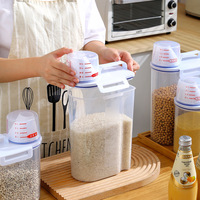 BEEMAN Contenant Alimentaire Hermétique Grande Capacité Distributeur de Riz et Céréales en Plastique avec Tasse à Mesurer Organisateur de Cuisine