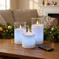 Velas LED Recargables por USB con Control Remoto, Efecto de Llama Realista, Temporizador, Cambio de Color, Luz Ambiental Decorativa para la Noche