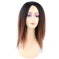 Perruque synthétique Afro Yaki Marley, cheveux bouclés raides et volumineux, naturels, en couches, noirs, pour couture à la machine sans dentelle transparente