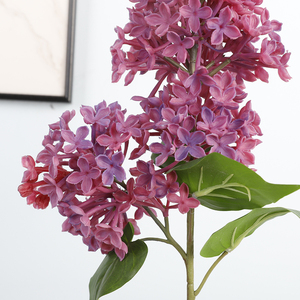 Nuovo fiore a 2 mani vero tocco in gomma morbida <span class=keywords><strong>viola</strong></span> <span class=keywords><strong>lilla</strong></span> decorazione di nozze fiore artificiale - Product Image 5