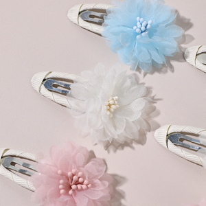 CN 2 Piezas Mini Horquillas Florales <span class=keywords><strong>con</strong></span> Resorte, Flores Artificiales en Tonos Pastel, Pinzas para el Cabello <span class=keywords><strong>con</strong></span> Broche, Accesorios para Niñas y Bodas - Product Image 5