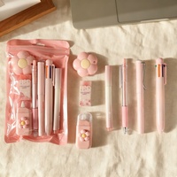 Ensemble de papeterie 7 pièces, coffret cadeau, esthétique soignée, pour étudiants et enfants, souvenir éducatif, rentrée scolaire, fournitures scolaires, stylo, gomme